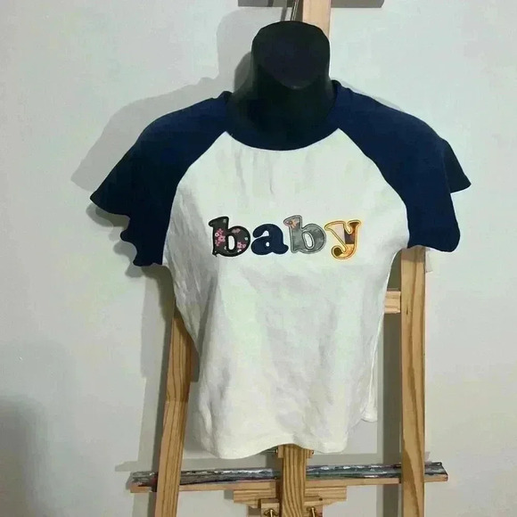 Forever 21 Baby Top Junior size Large crop top short sleeve - Picture 1 of 7